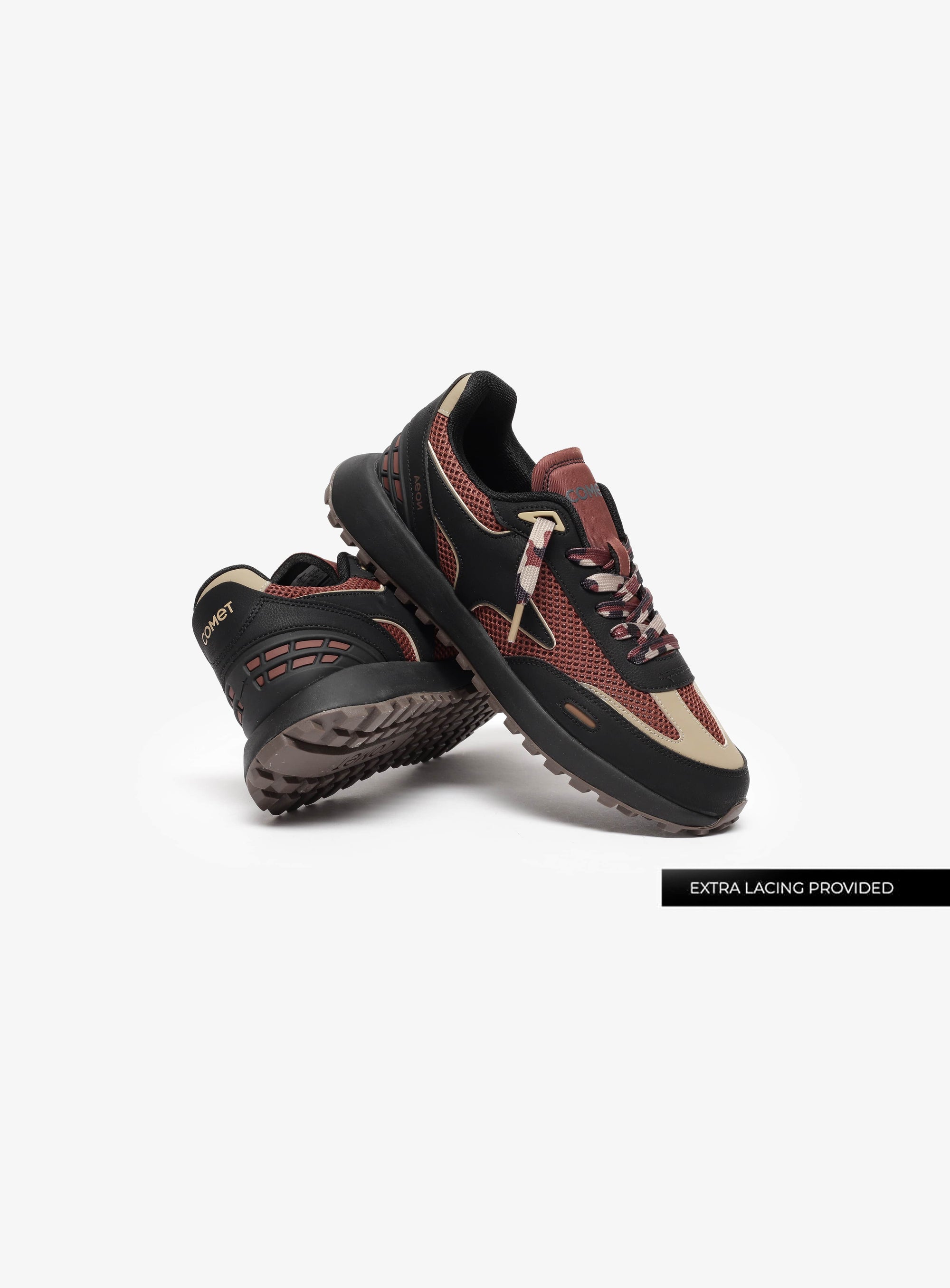 Extra lacing detail feature of Comet shoe