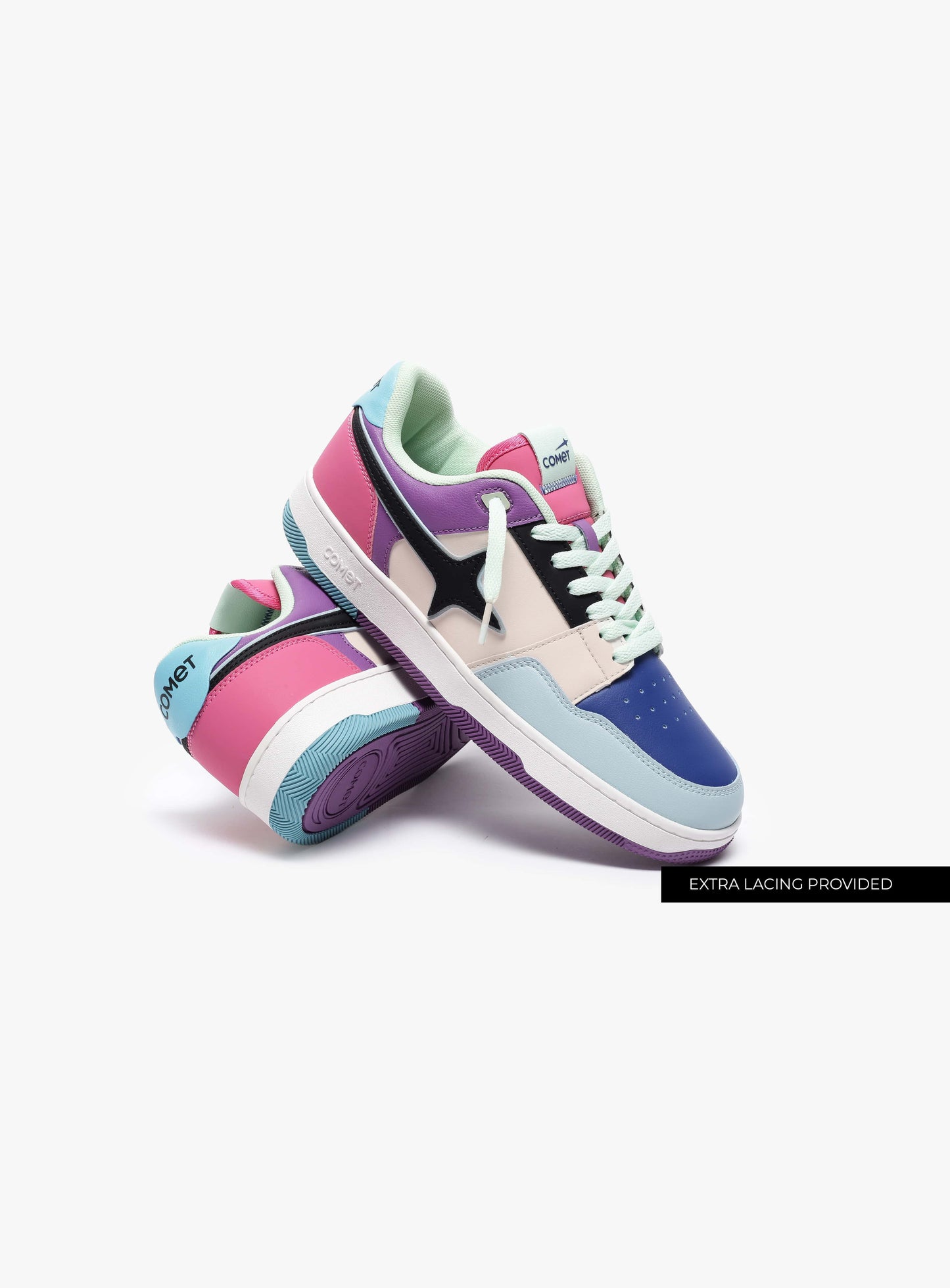 Extra lacing detail feature of Comet shoe