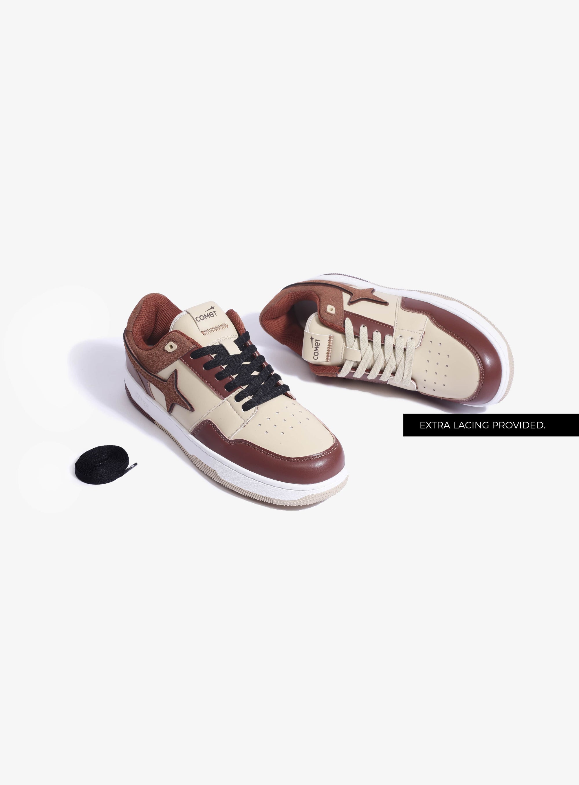 Extra lacing detail feature of Comet shoe