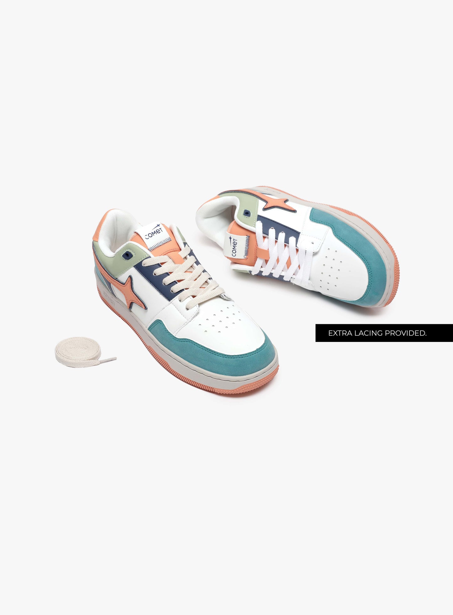 Extra lacing detail feature of Comet shoe