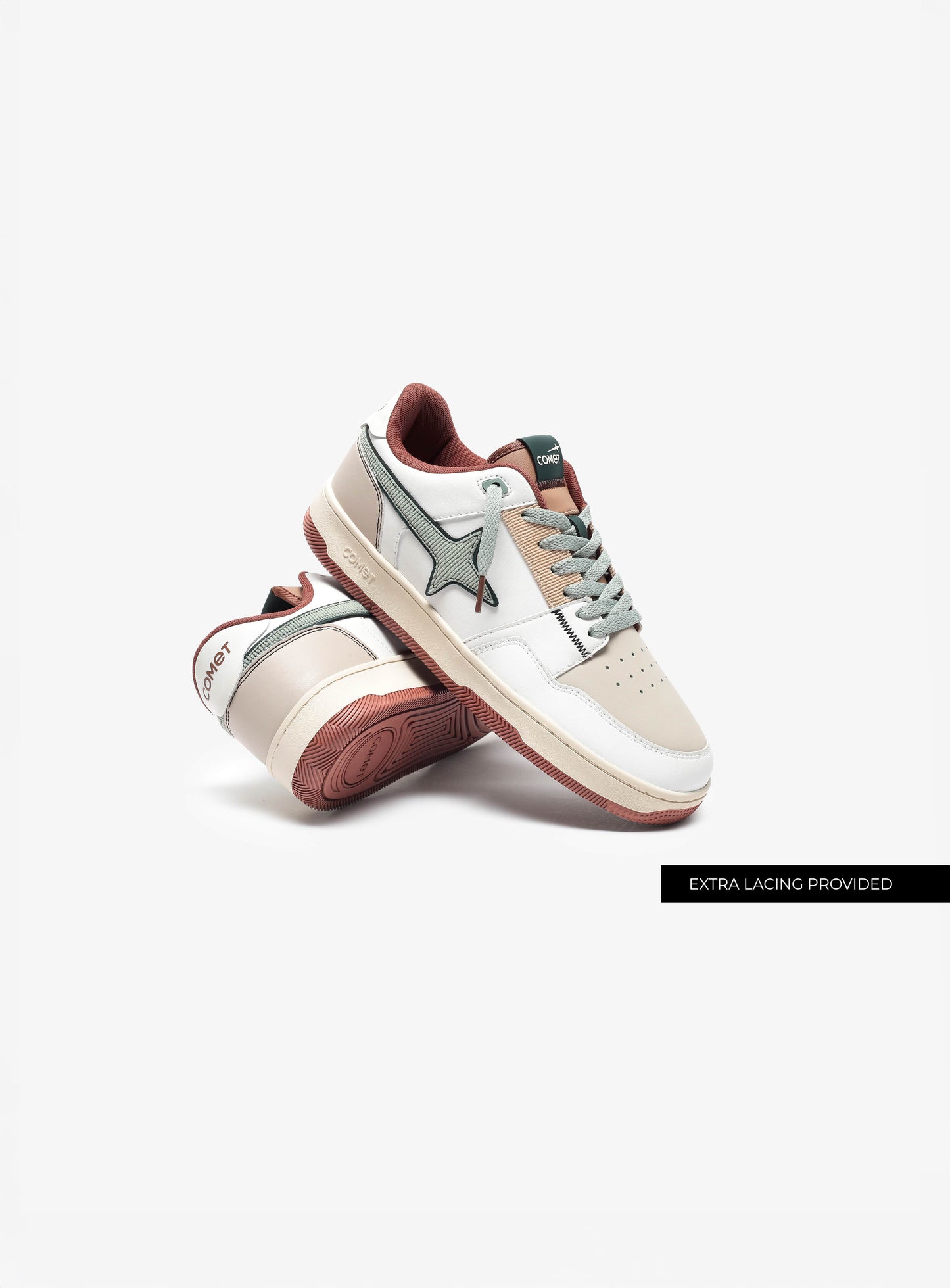 Extra lacing detail feature of Comet shoe