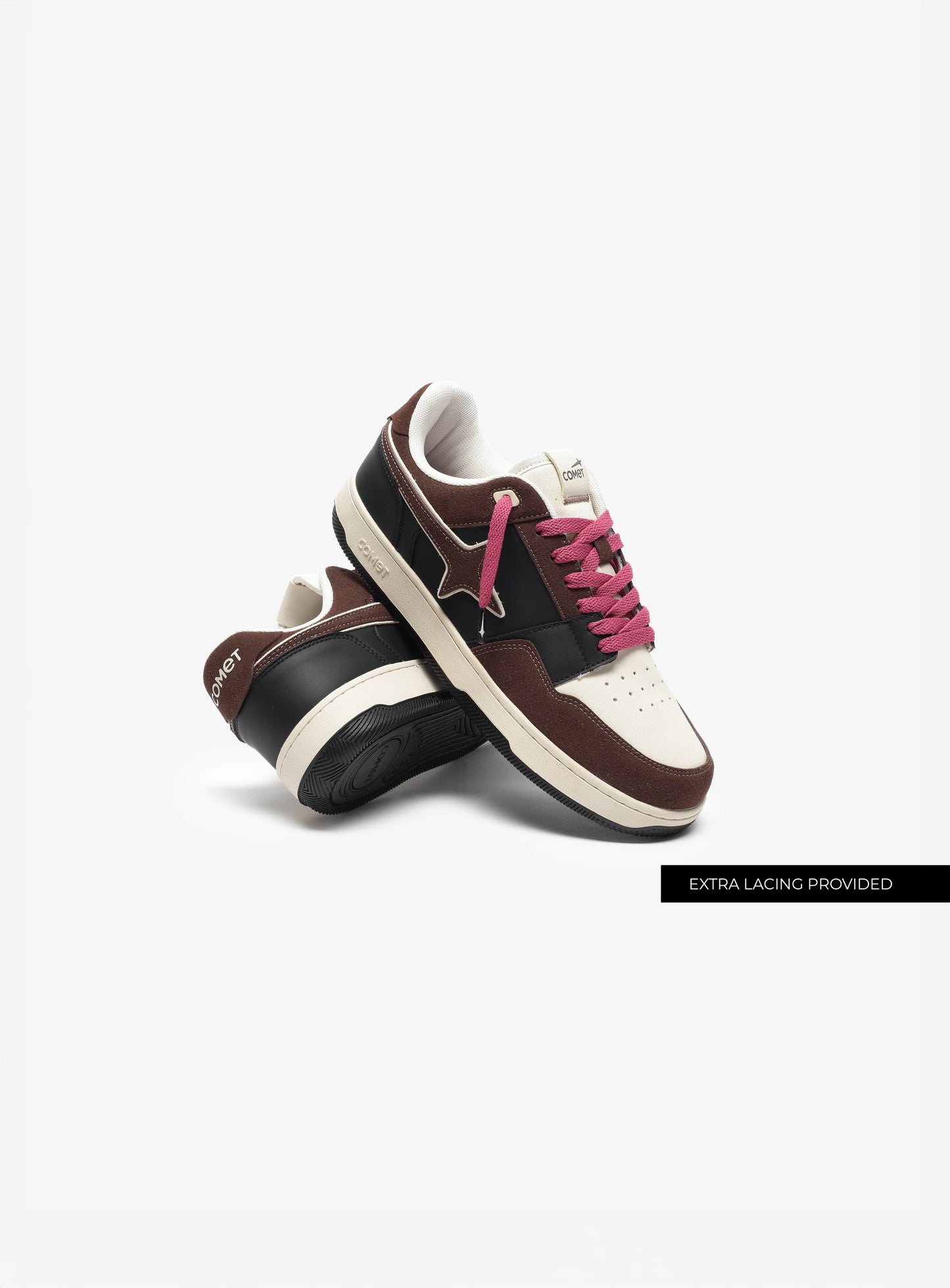 Extra lacing detail feature of Comet shoe