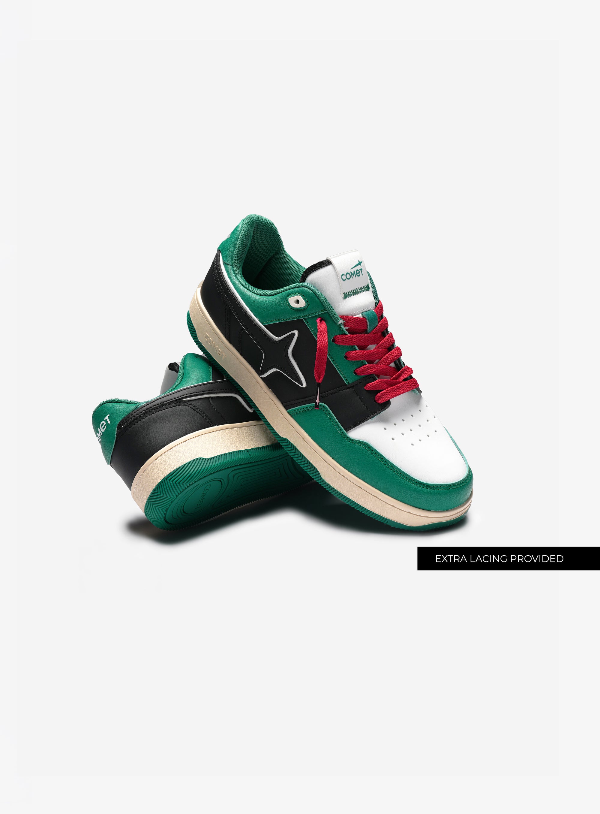 Extra lacing detail feature of Comet shoe