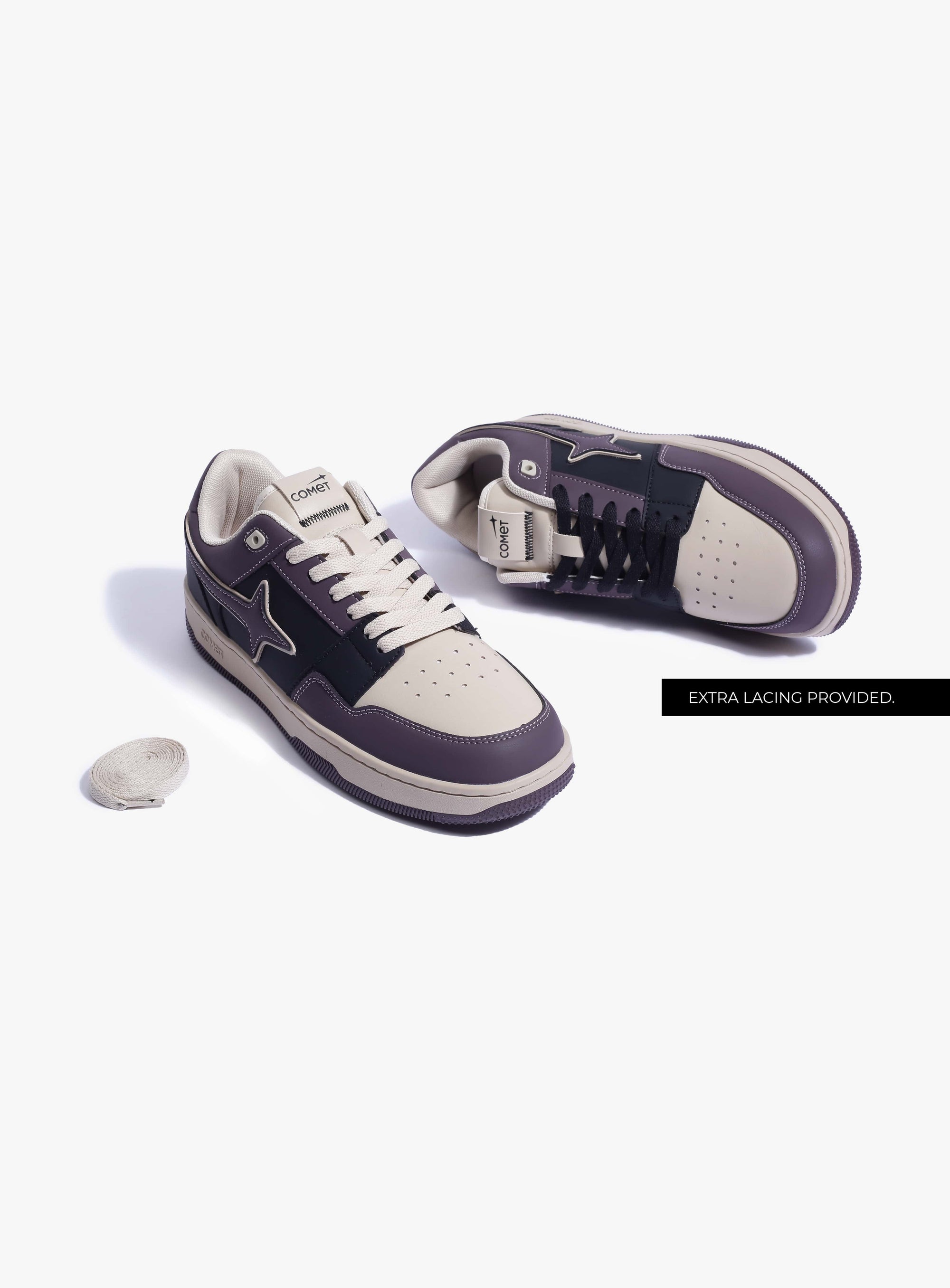 Extra lacing detail feature of Comet shoe