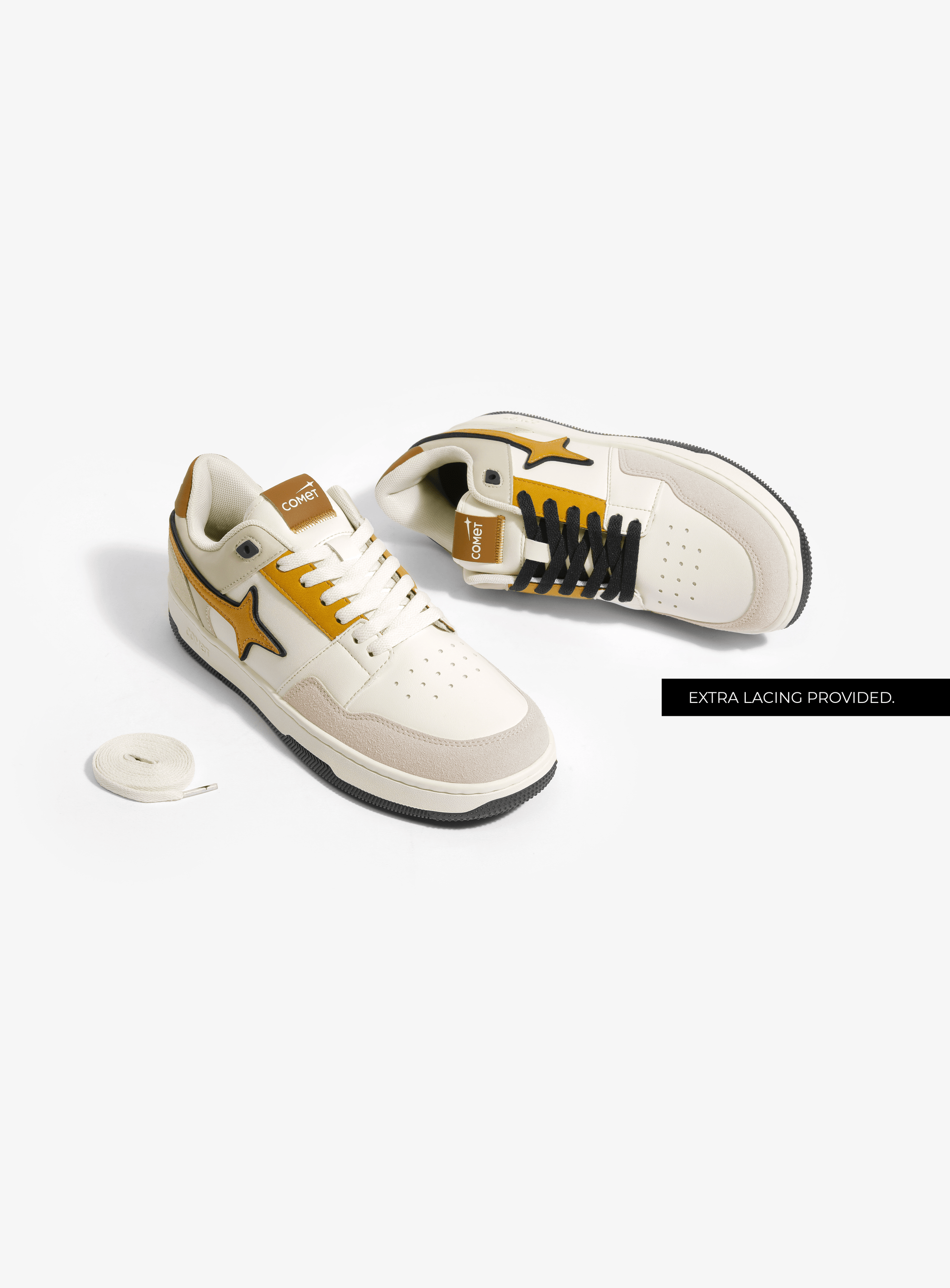 Extra lacing detail feature of Comet shoe