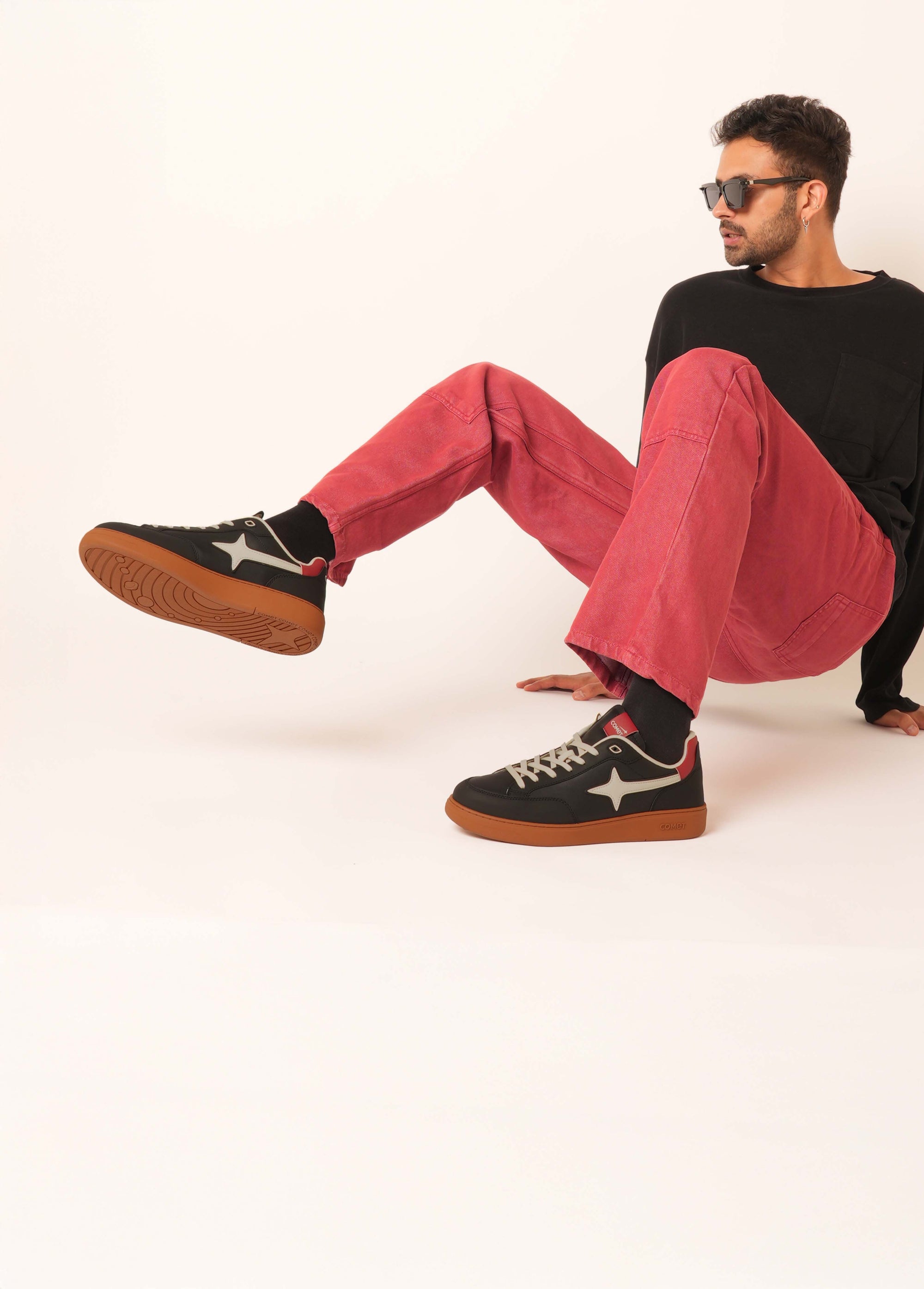 Person wearing Comet shoes on feet