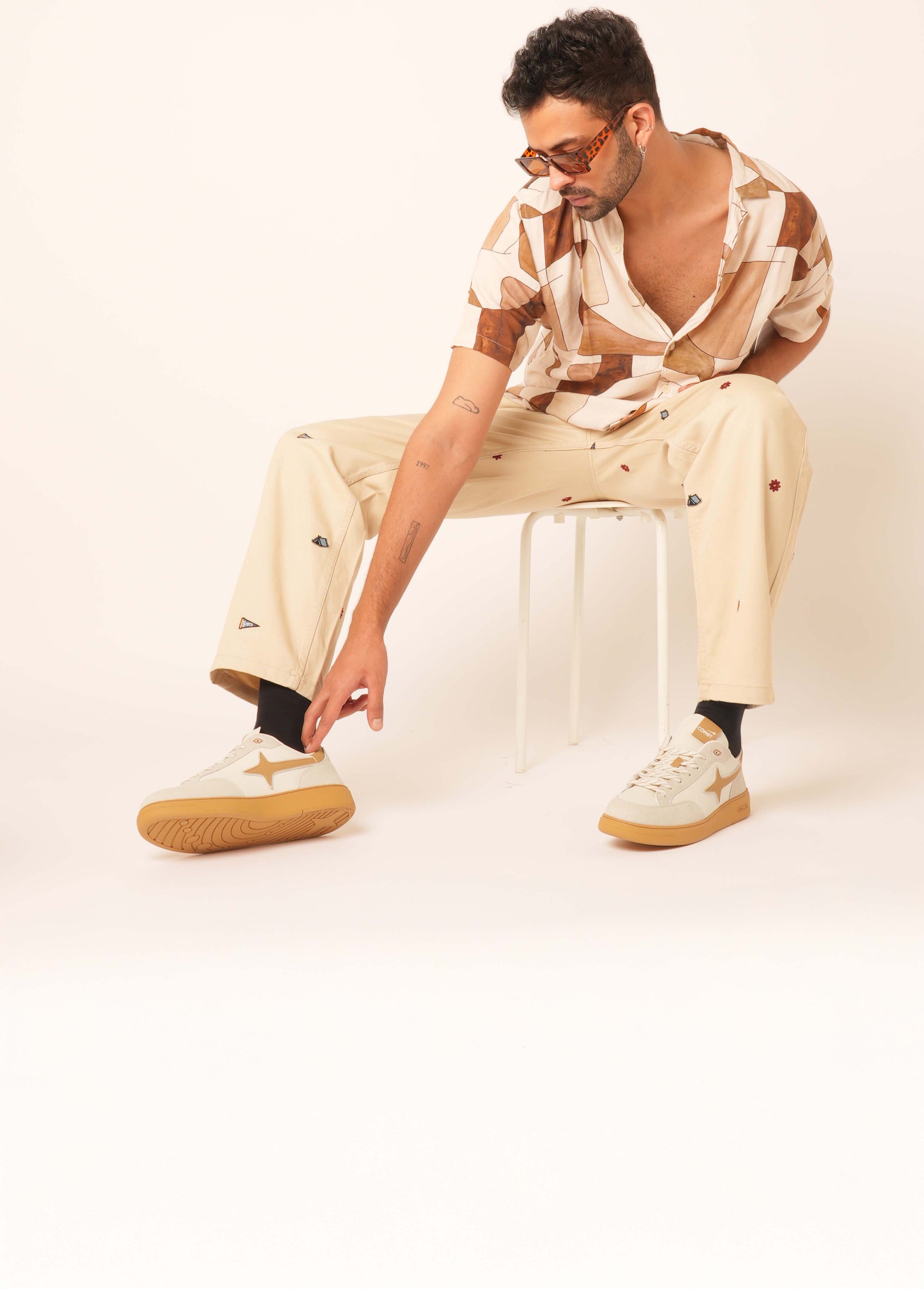 Person wearing Comet shoes on feet