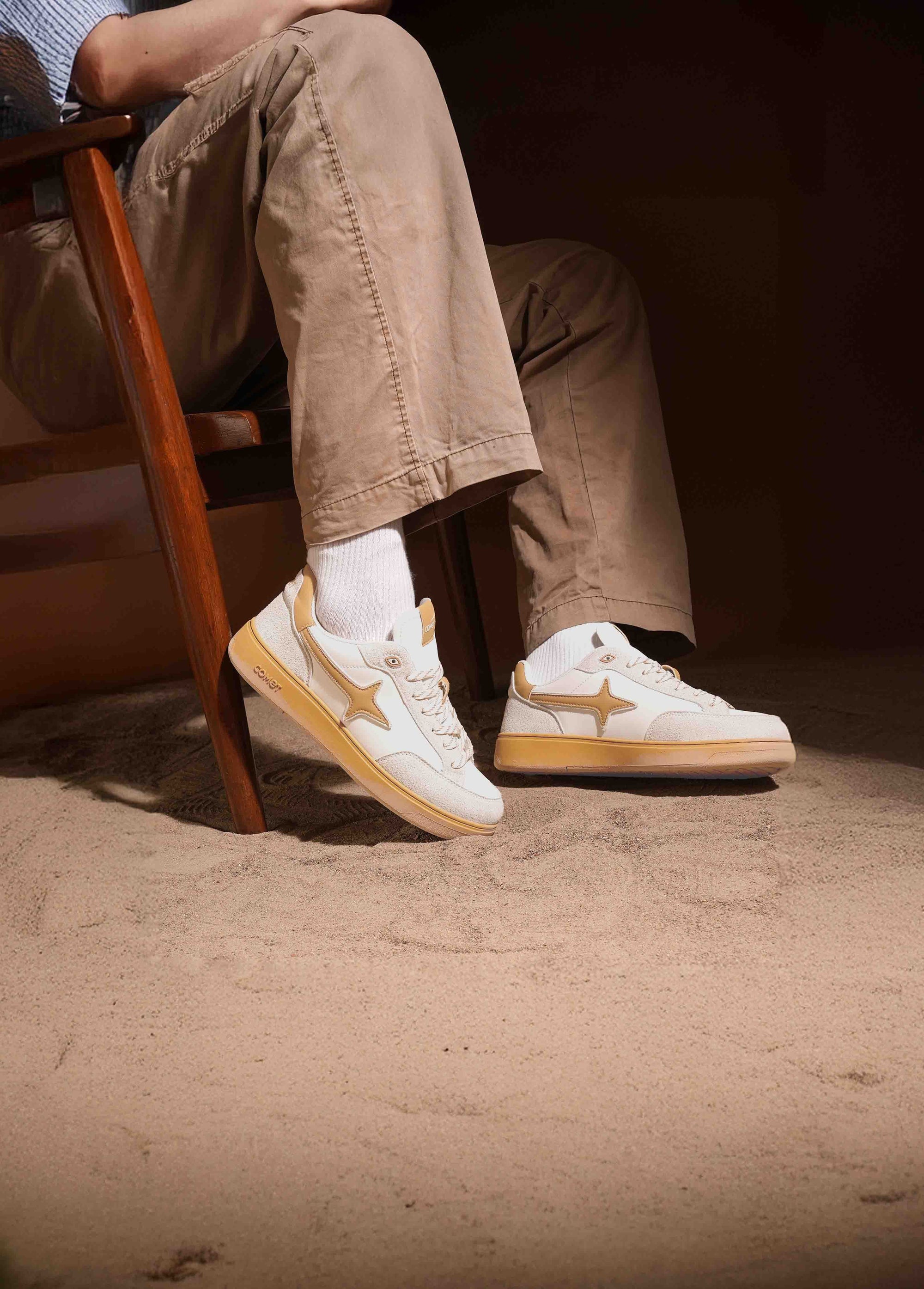 Person wearing Comet shoes on feet