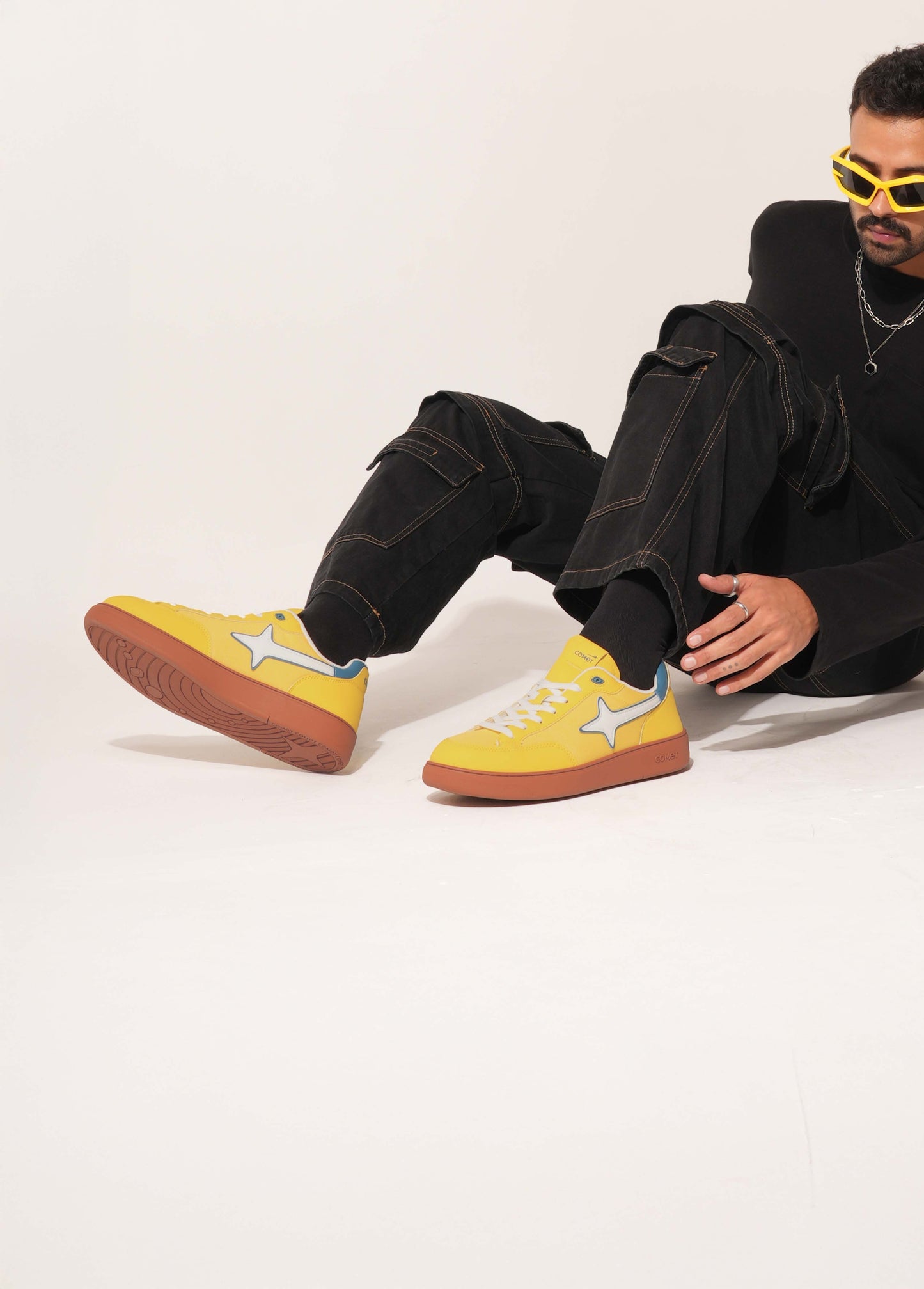 Person wearing Comet shoes on feet