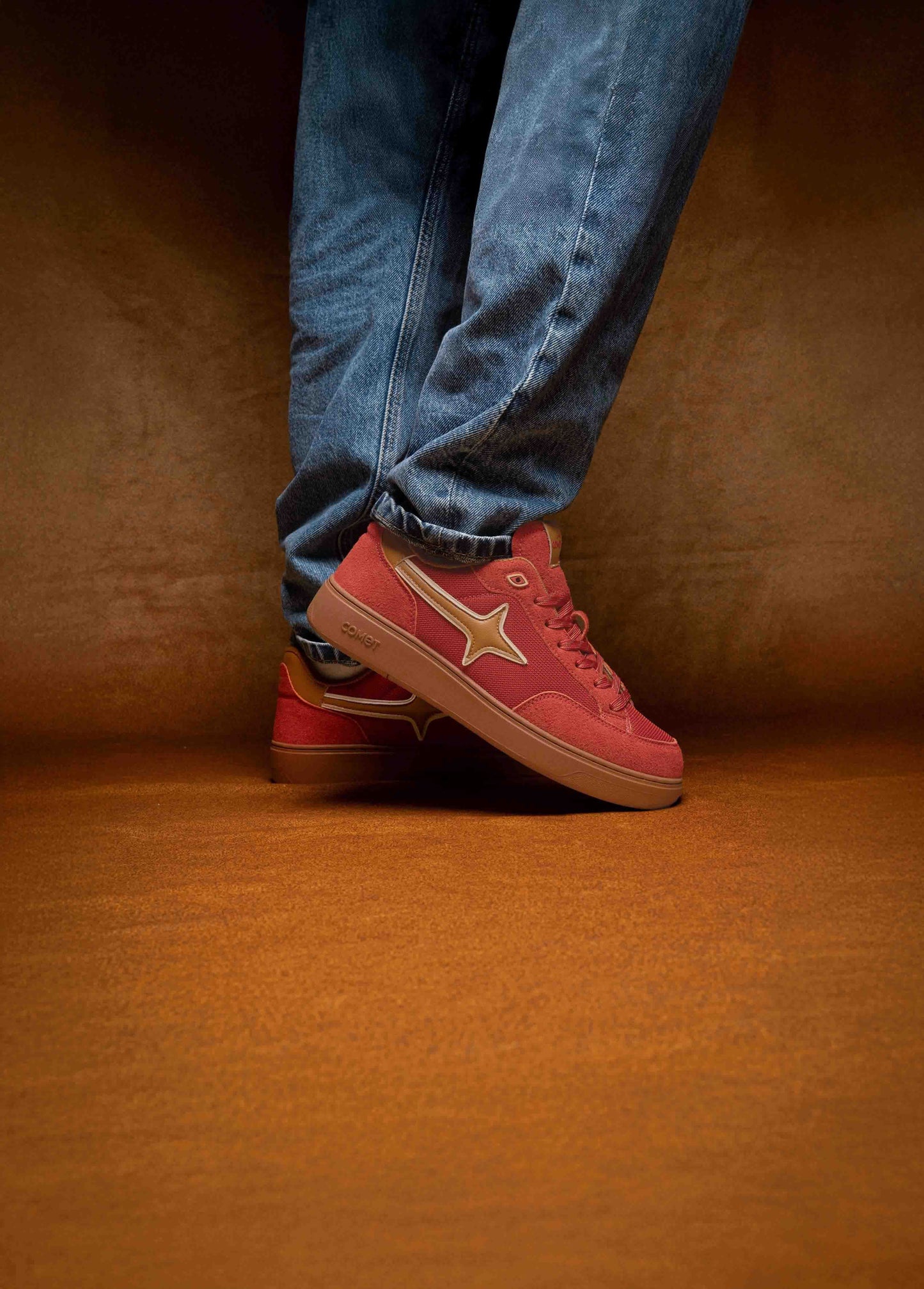 Person wearing Comet shoes on feet